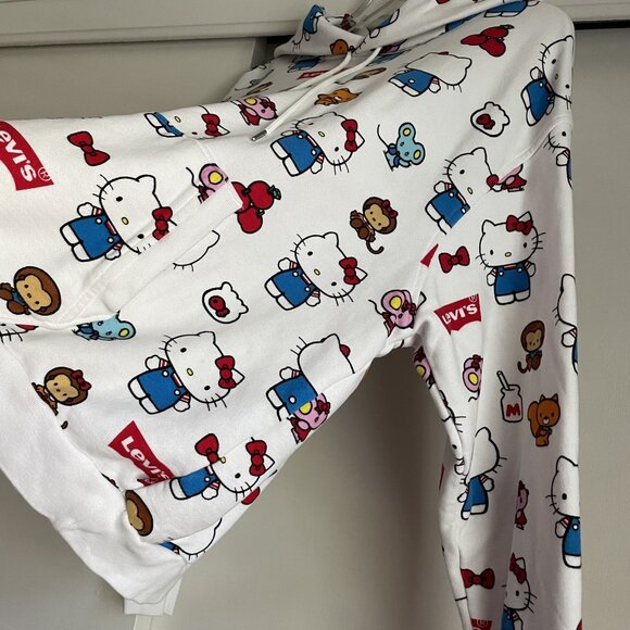 Levi's® X Hello Kitty Unbasic Hoodie Size S  White Limited Edition Collection - Picture 6 of 16
